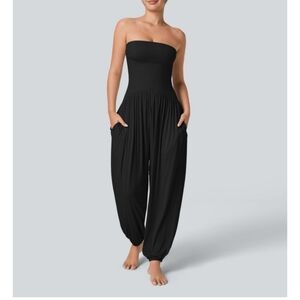 HALARA Black Strapless Jumpsuit